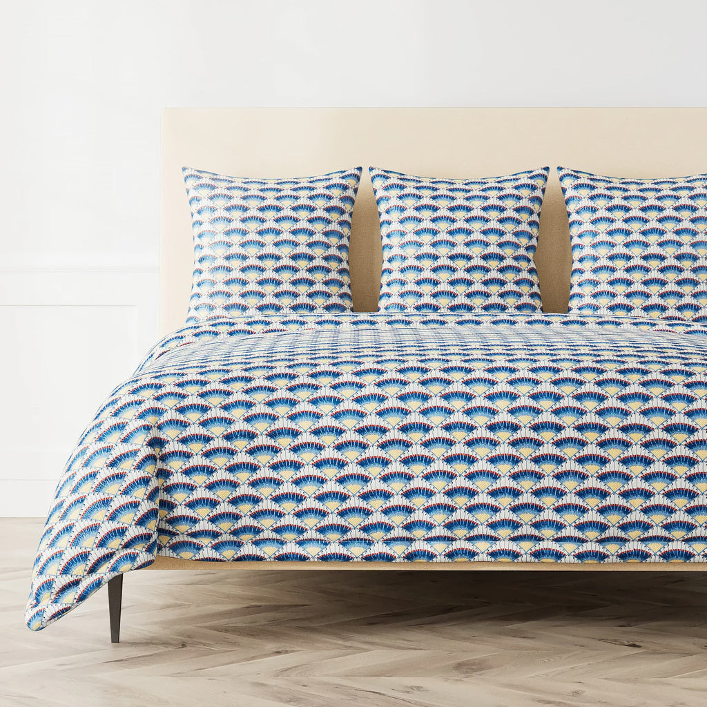 The Met x Ann Gish Maiolica Duvet Cover and Decorative Pillow - Blues
