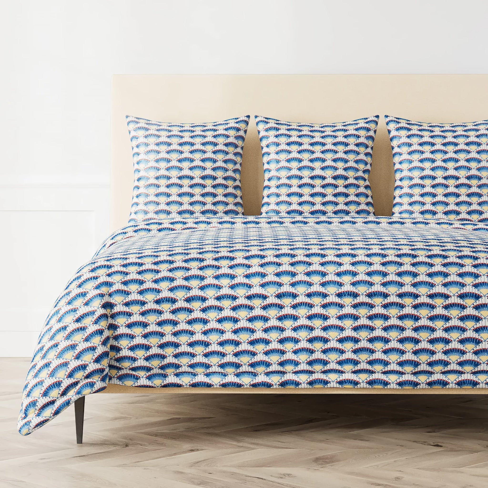 The Met x Ann Gish Maiolica Duvet Cover and Decorative Pillow - Blues