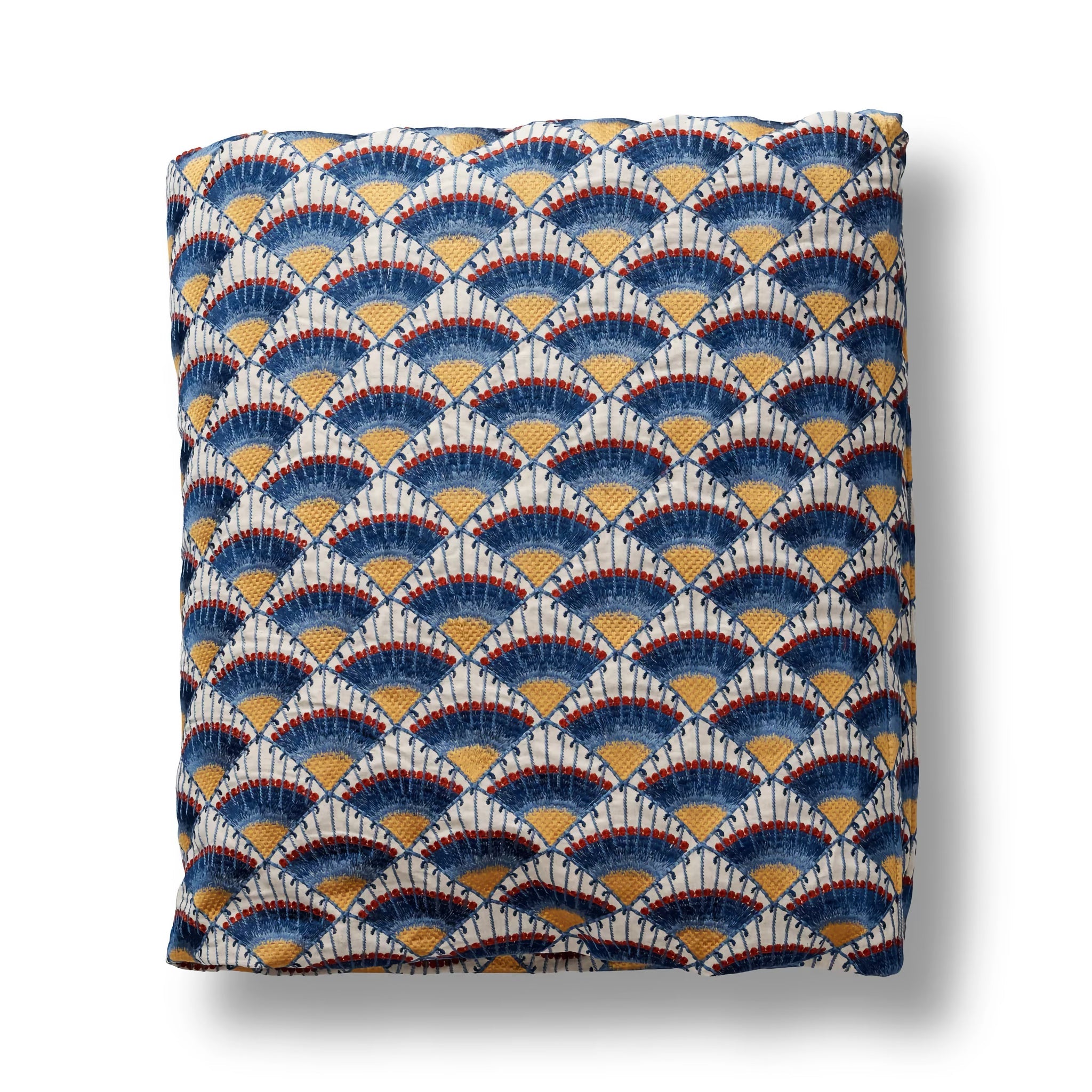 The Met x Ann Gish Maiolica Duvet Cover and Decorative Pillow - Blues