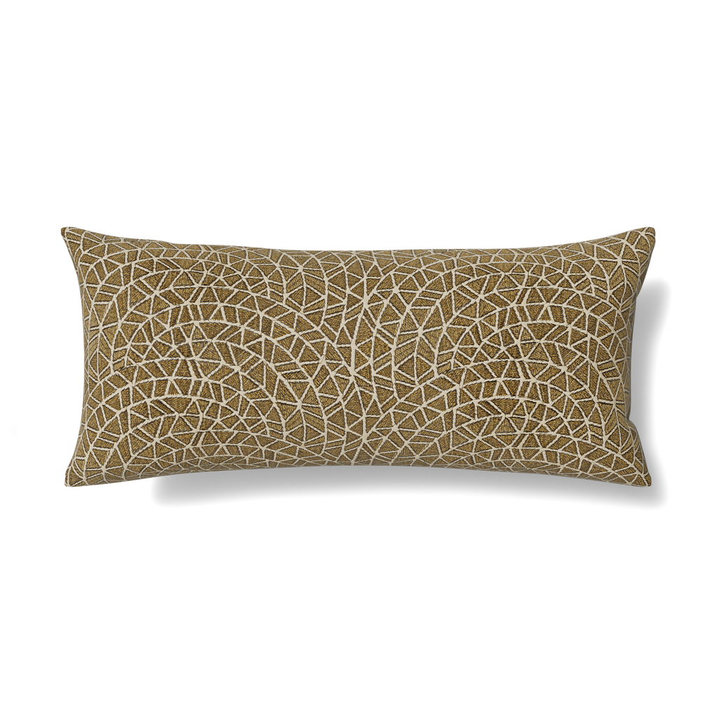 The Met x Ann Gish Ornament Duvet Cover and Decorative Pillow - Gold/Charcoal