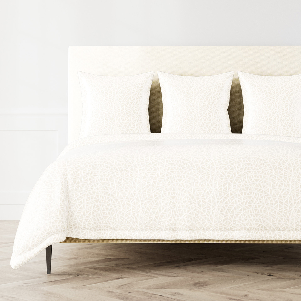 The Met x Ann Gish Ornament Duvet Cover and Decorative Pillow - Bone/Bone