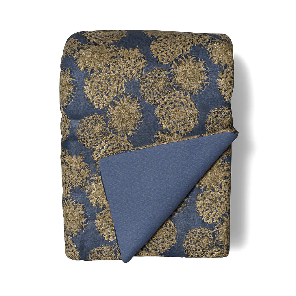 The Met x Ann Gish Chrysanthemum Bedding - Blue