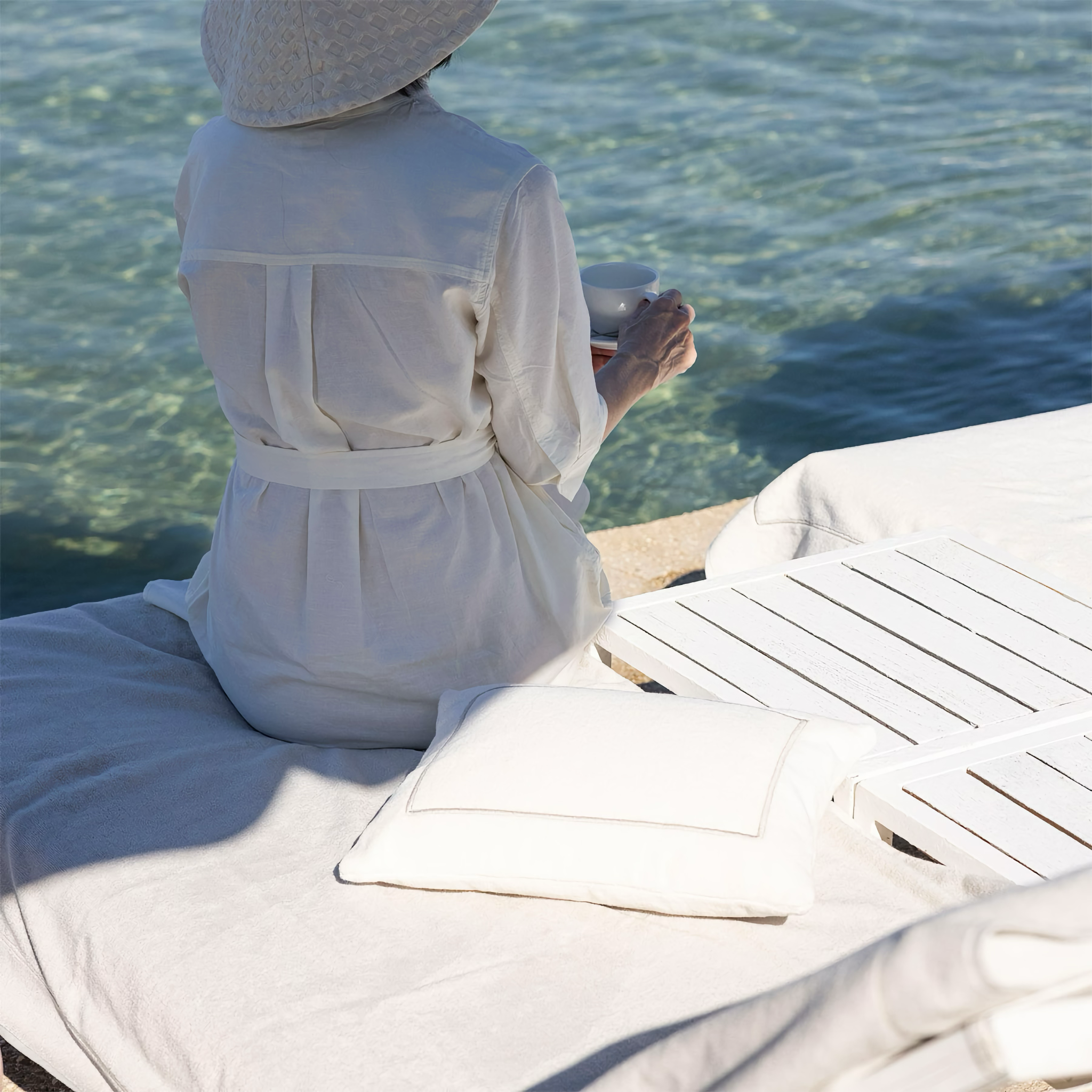 Yves Delorme Croisiere Beach Pillow - Ecru