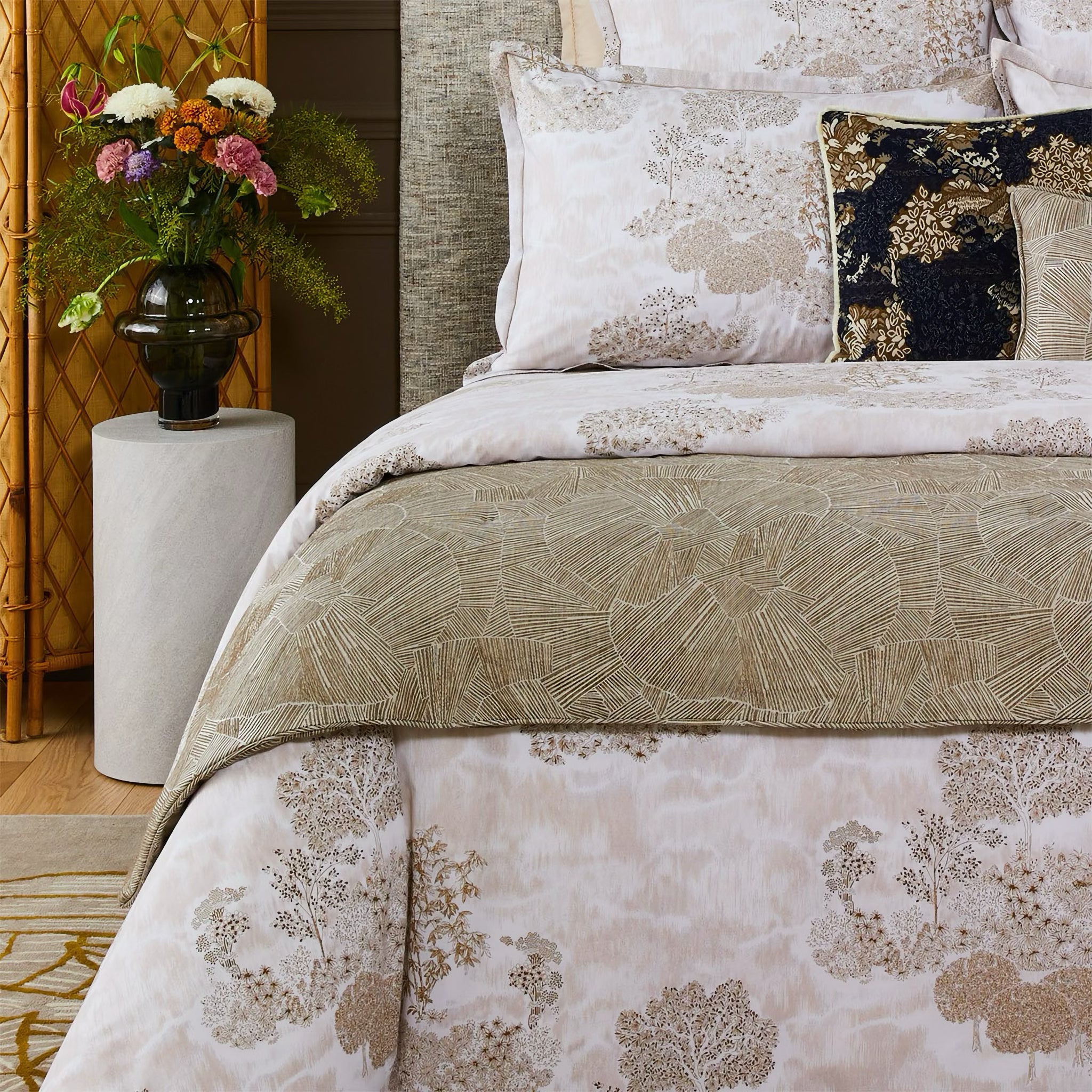 Yves Delorme Sequoia Bed Runner and Decorative Pillow