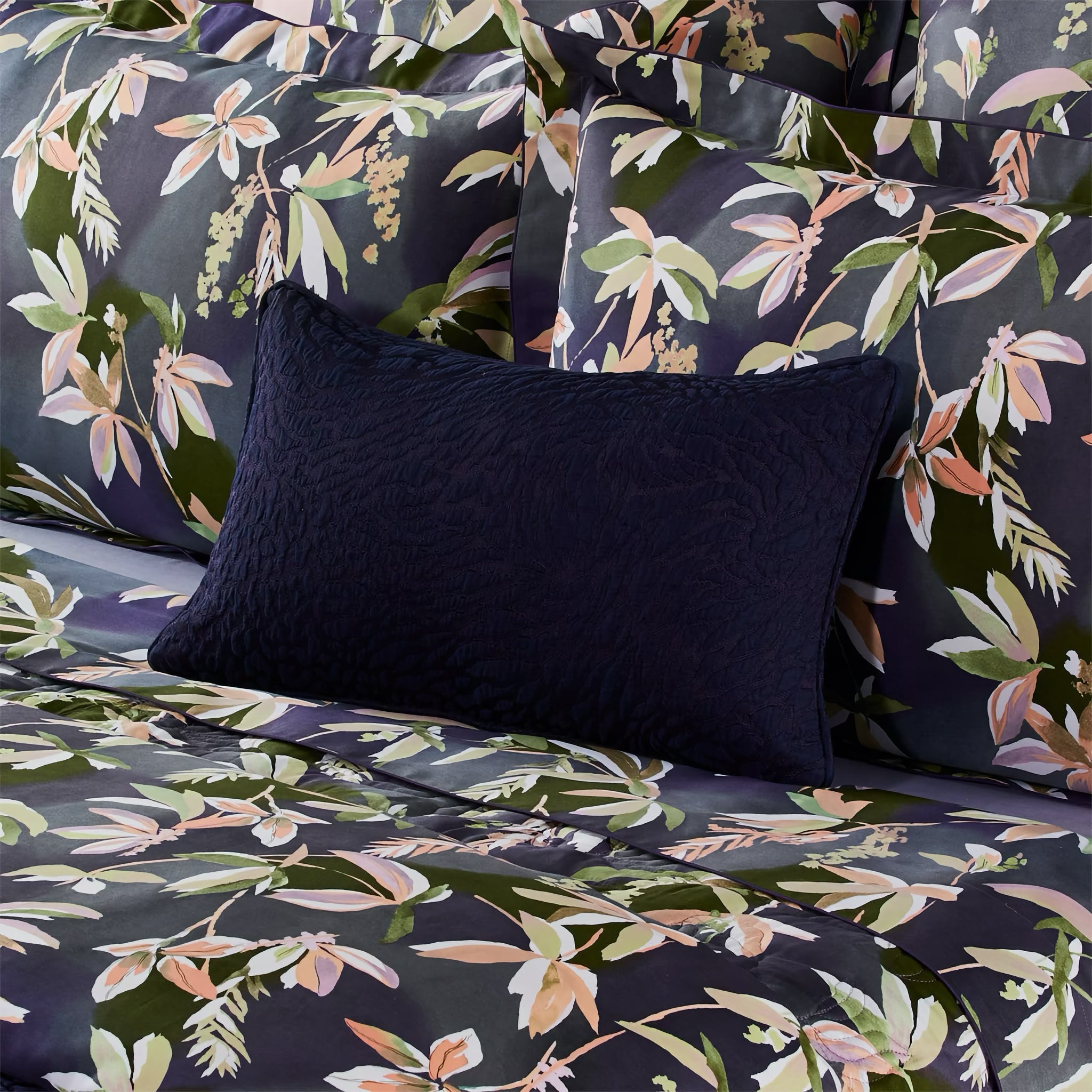 Yves Delorme Souvenir Coverlet and Decorative Pillow - Encre